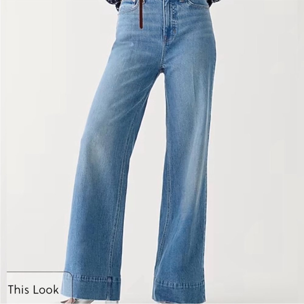 J. Crew high waisted Wide Leg trouser Jeans - Picture 4 of 8